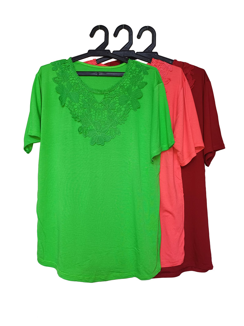 تیشرت زنانه یقه گیپور wot-107